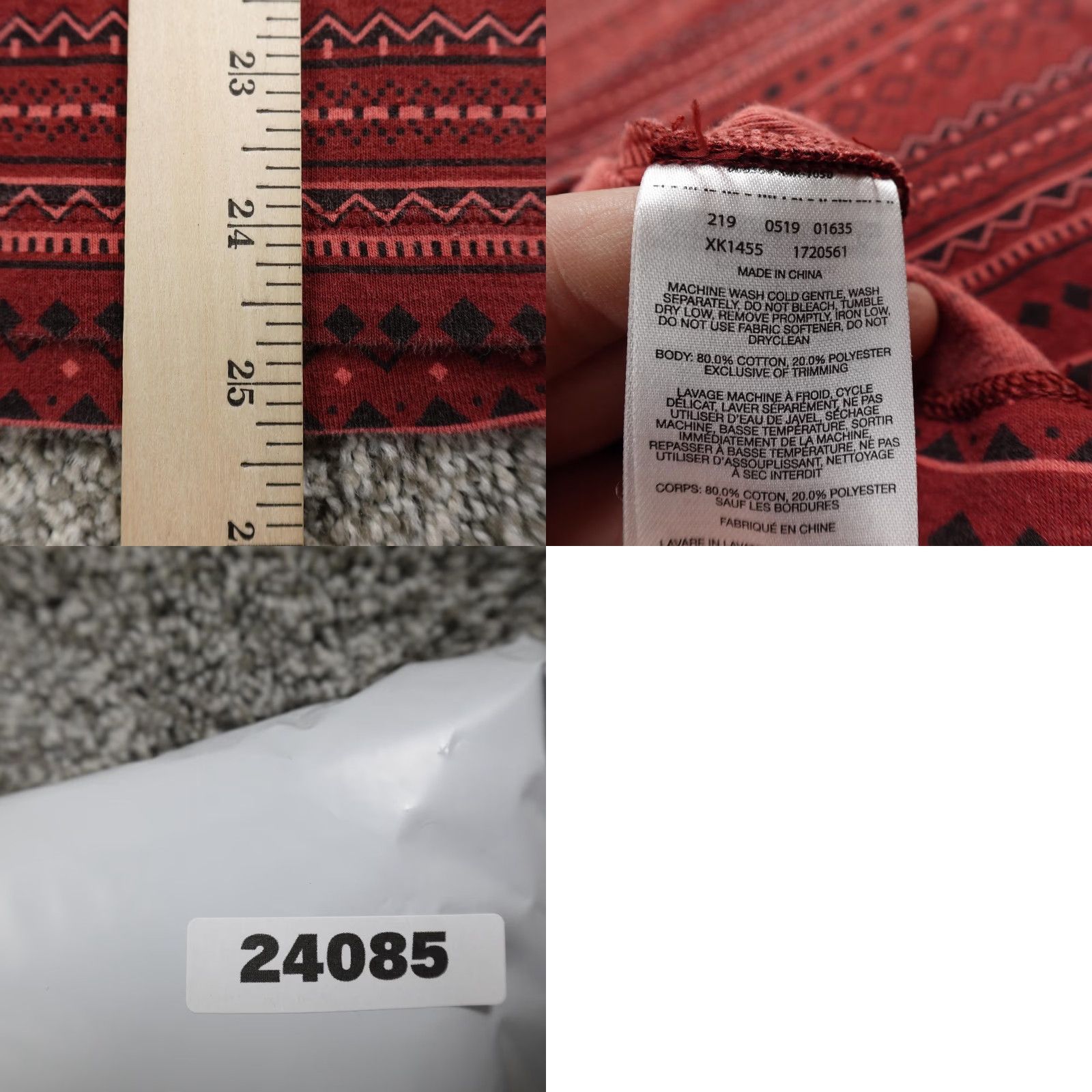 Vintage Columbia Pullover Womens XL Red 1/4 Zip Mock Neck Geometric Casual Outdoor Fall Size XL / US 12-14 / IT 48-50 - 8 Thumbnail
