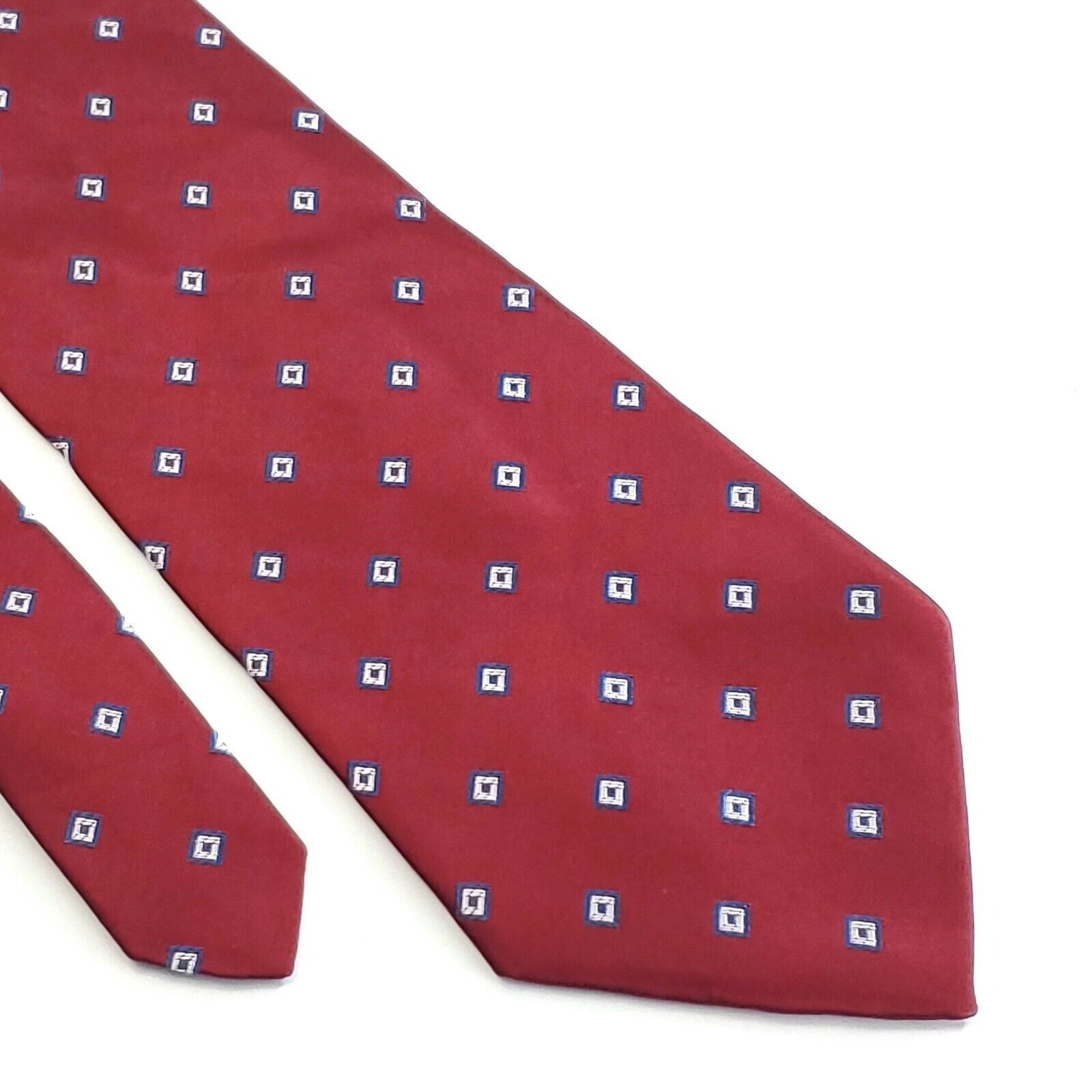 Van Heusen Van Heusen Red Geometric Woven Wide Silk Tie Size ONE SIZE - 1 Thumbnail