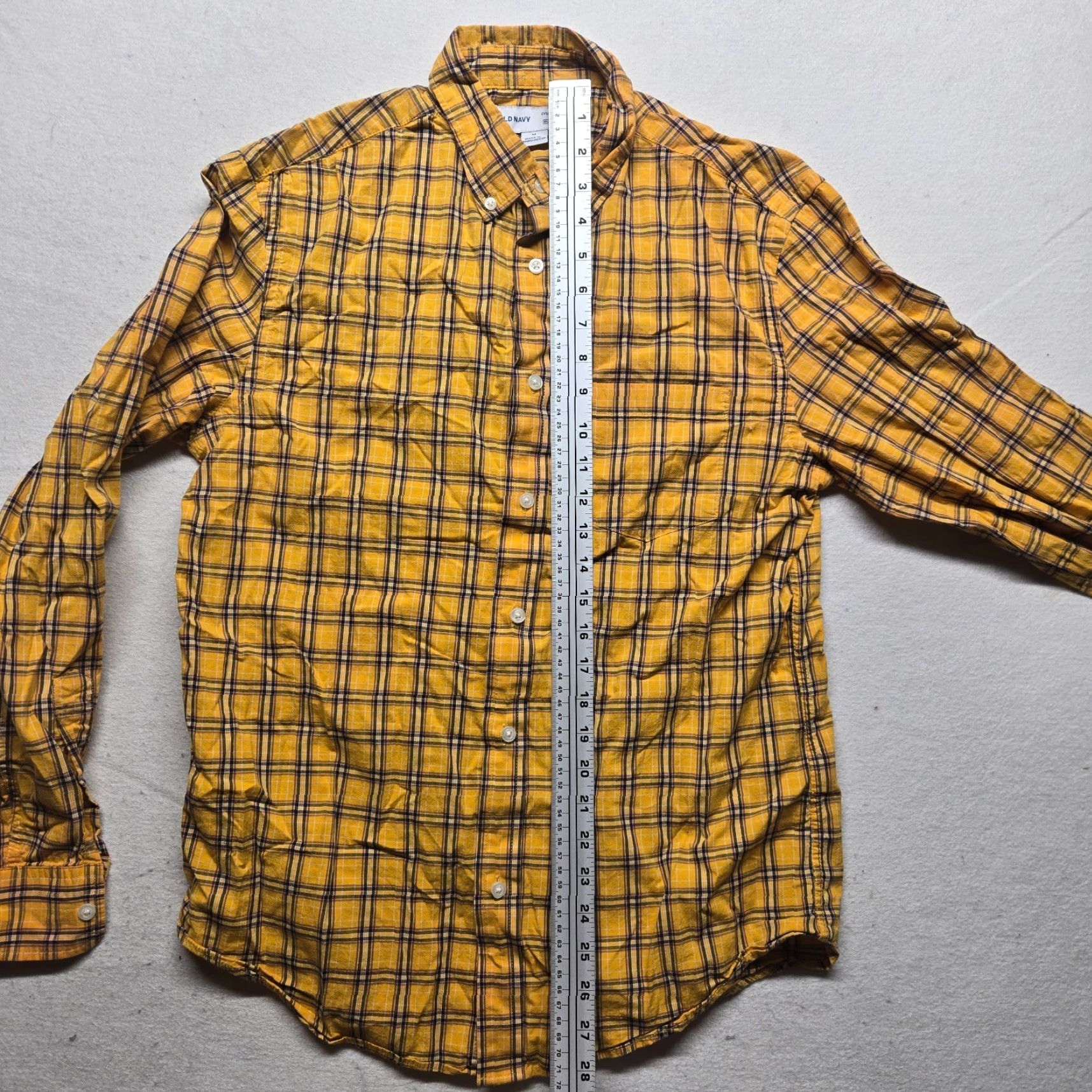 Old Navy Old Navy Shirt Adult M Yellow Plaid Button-Down Long Sleeve Slim Fit Cotton Blend Mens Size US M / EU 48-50 / 2 - 5 Thumbnail