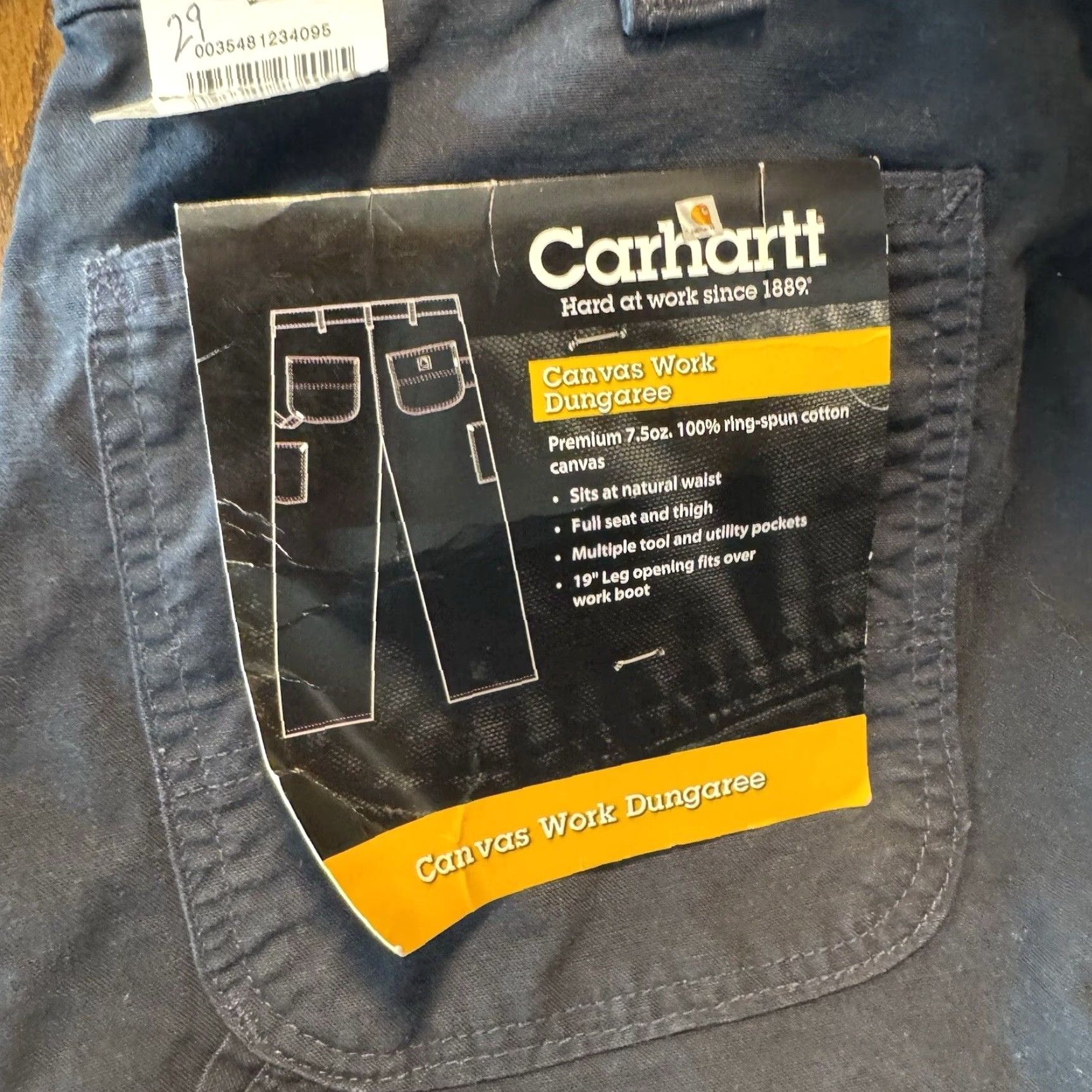 Carhartt VINTAGE Carhartt Canvas Work Dungaree B151 BLB Utility Pants Mens 40x32 Dark Blue New 38x30 Rise 14 Leg 10 Slim? Size US 40 / EU 56 - 3 Thumbnail
