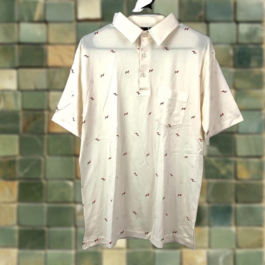 Vintage VINTAGE Robert Bruce Polo Shirt Mens Large White 90s Preppy Button-Down Collared Short Sleeve Polo Shirt Size US L / EU 52-54 / 3 - 1 Thumbnail