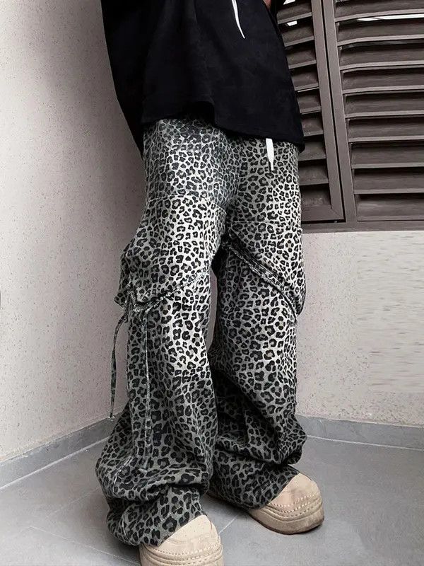 Vintage Fukatsu x Kamon Leopard Print Cargo Pants Size US 32 / EU 48 - 4 Thumbnail