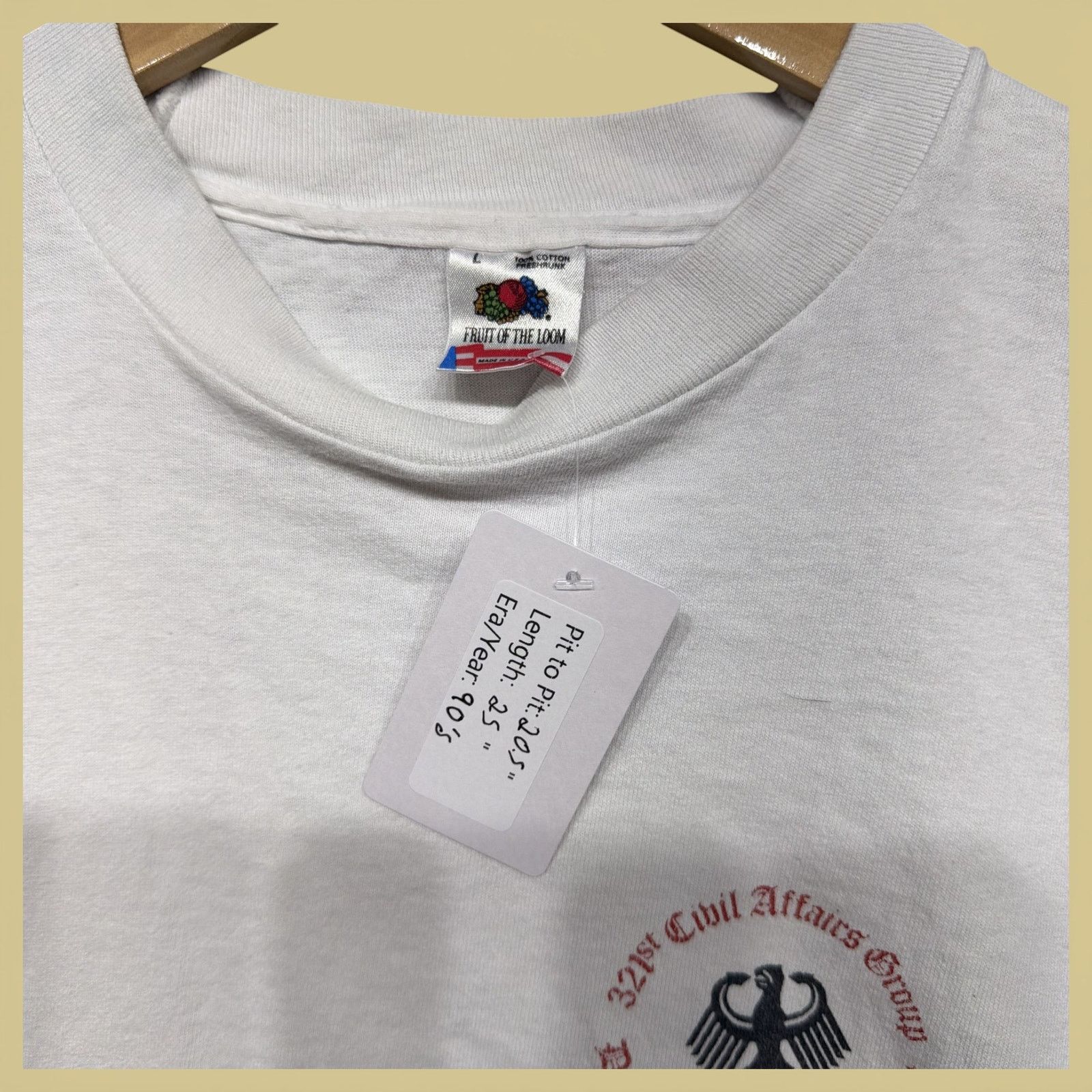 Fruit Of The Loom Vintage 90s 321st Civil Affairs Group T Shirt Size Large Size US L / EU 52-54 / 3 - 5 Thumbnail