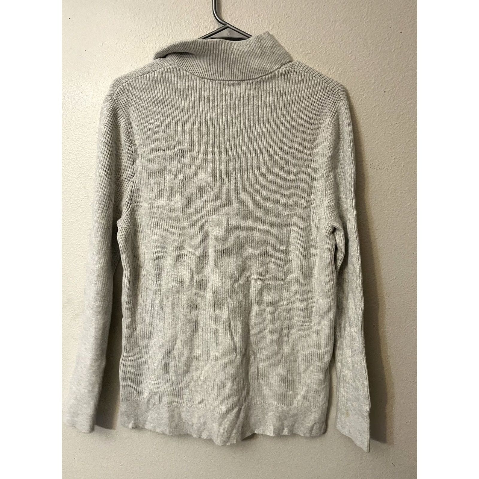 Express Express Sweater Mens Large Grey Cotton 1/4 Zip Ribbed Size Size US L / EU 52-54 / 3 - 3 Thumbnail