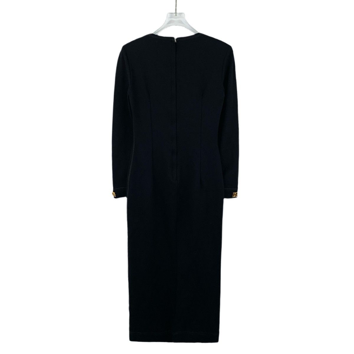 Dolce & Gabbana Dolce&Gabbana Black Logo Gold Label Long Sleeve Dress K26WX Size S / US 4 / IT 40 - 7 Thumbnail