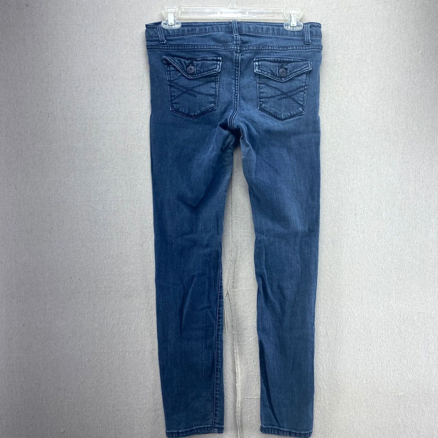 Vintage Aéropostale Jeans Womens 6 Dark Blue Denim Pants Skinny Flap Pocket Stretch Y2K Jeans Womens 6 Dark Blue Denim Skinny 5-Pocket Aéropostale Girls? Size 28" / US 6 / IT 42 - 5 Thumbnail