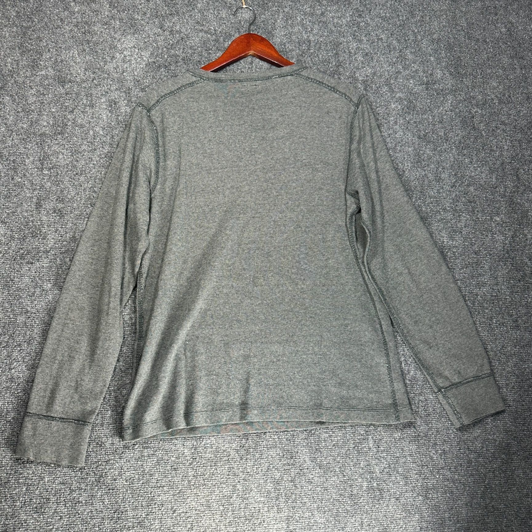 Vintage J Crew Shirt Mens L Henley Gray Cotton Long Sleeve Pullover Buttons Rib Cuff Knit Size US L / EU 52-54 / 3 - 6 Thumbnail