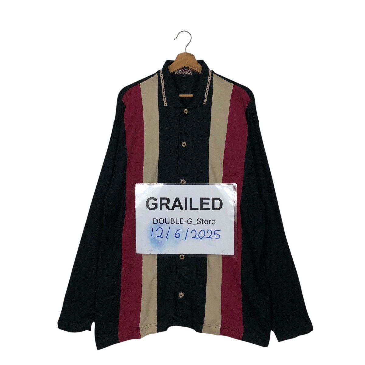 Japanese Brand 📌Vintage Shirt Jacket Bowling Button Jami Island Striped Size US L / EU 52-54 / 3 - 1 Thumbnail