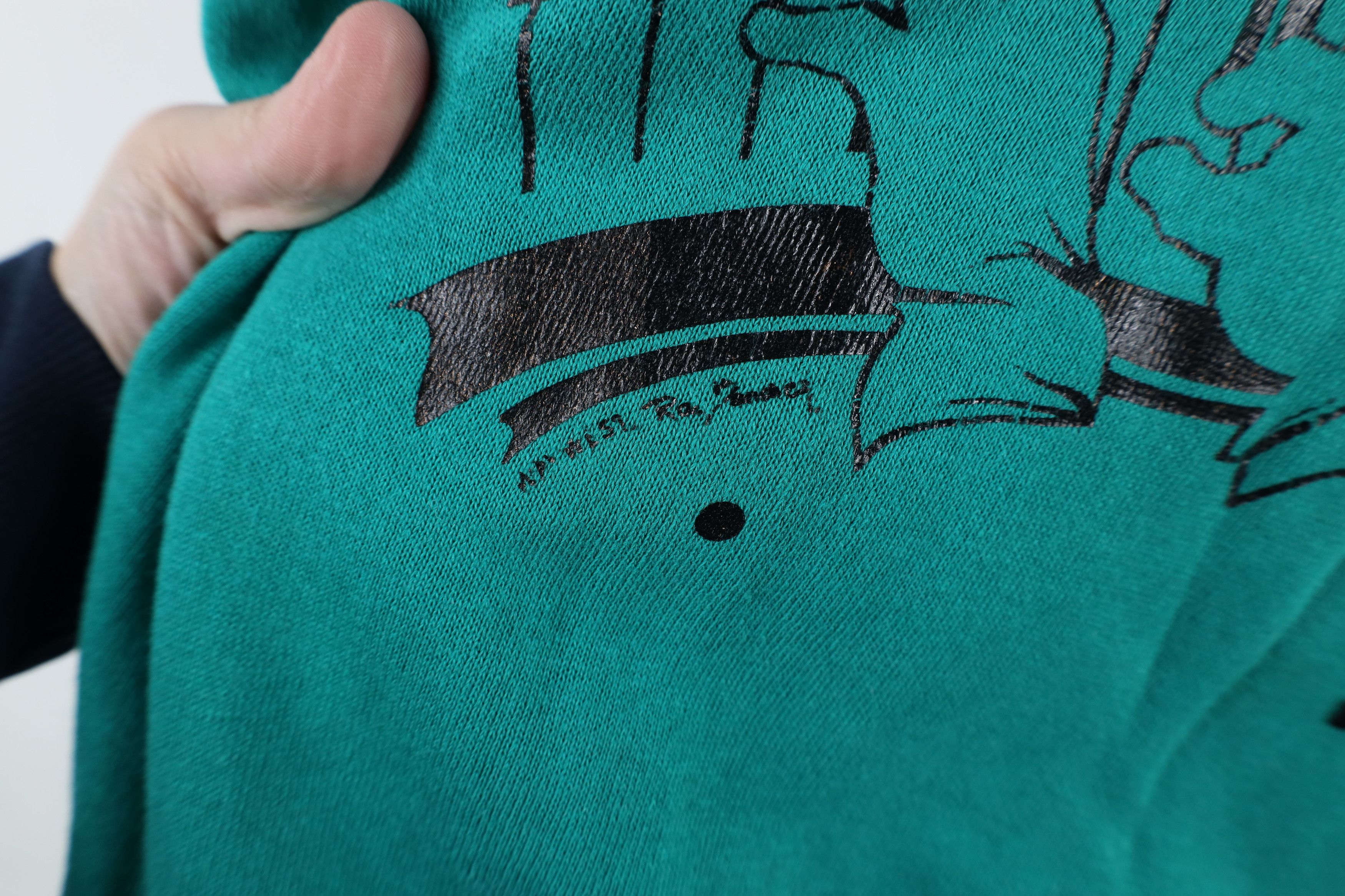 Vintage Vintage 70s 80s Streetwear Music Piano Sweatshirt Teal USA Size L / US 10 / IT 46 - 4 Thumbnail