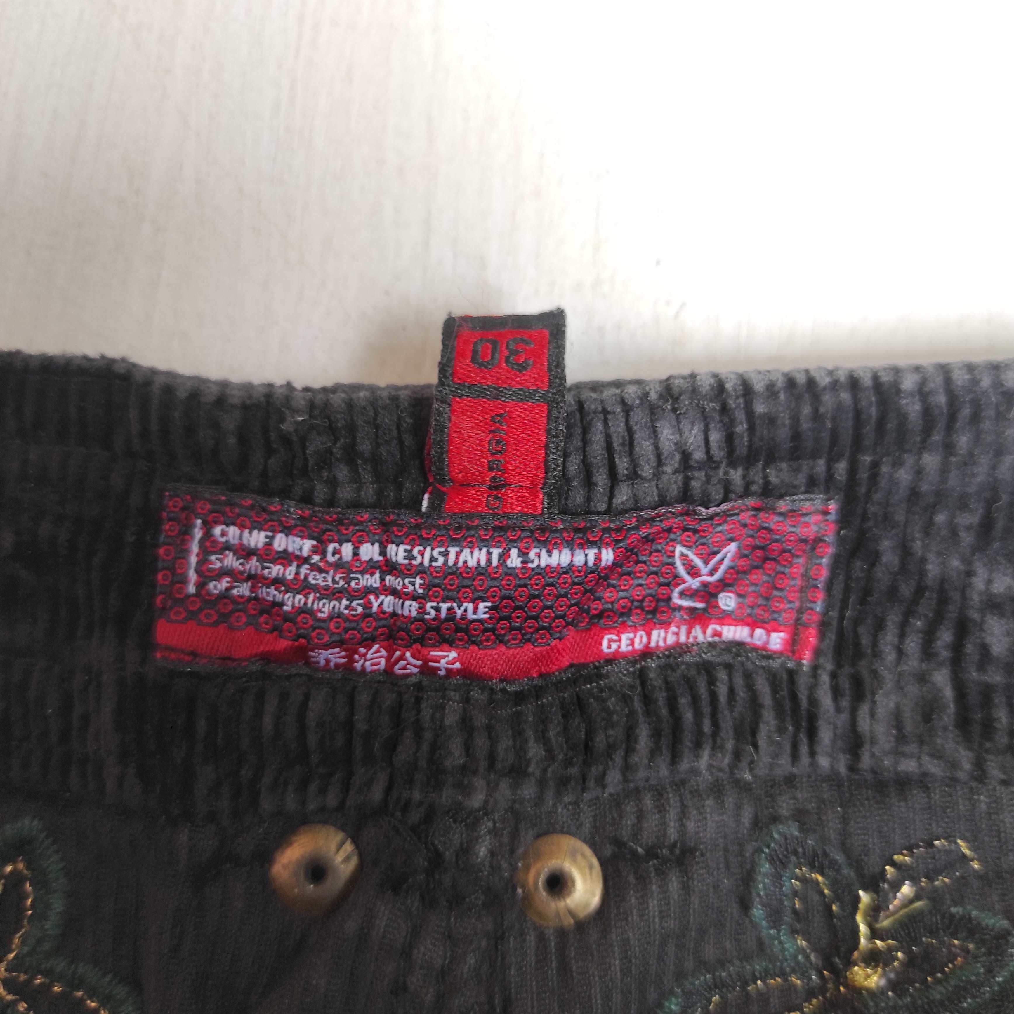 If Six Was Nine Flare Georgia Childe Corduroy Embroidered Pants Size US 30 / EU 46 - 15 Thumbnail
