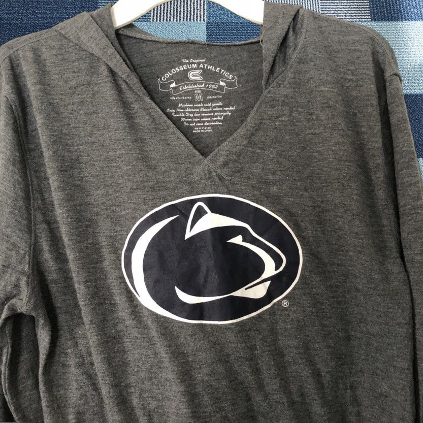 Vintage VINTAGE Penn State PSU Nittany Lions pullover hooded Logo Long Sleeve Gray Shirt Womens Size M / US 6-8 / IT 42-44 - 1 Thumbnail