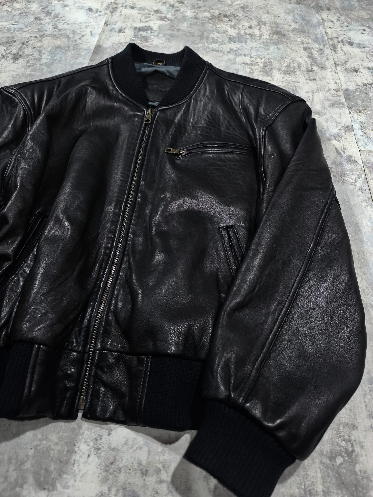 Genuine Leather 80s vtg leather bomber balenciaga demna gvsalia Size US XL / EU 56 / 4 - 5 Thumbnail