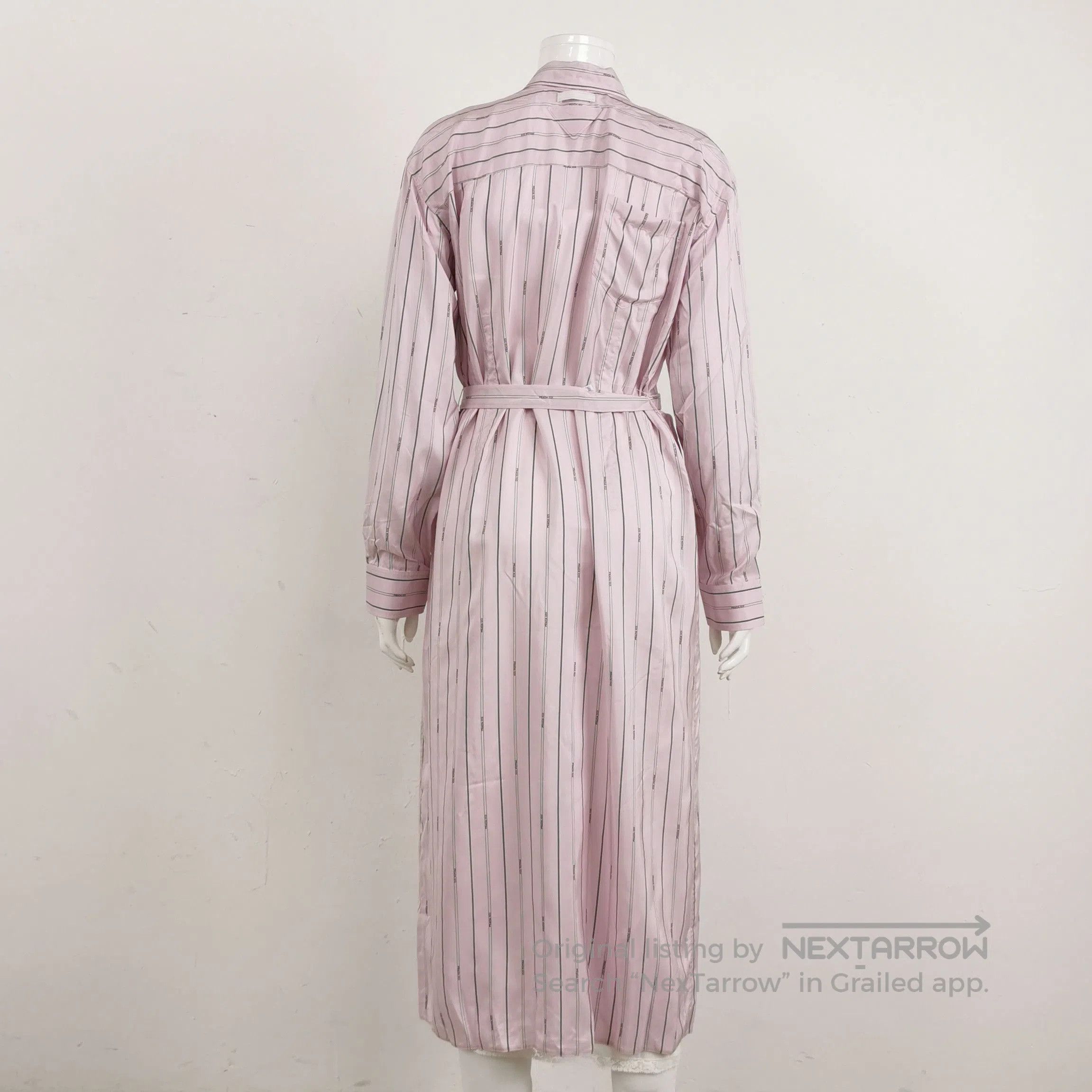 Prada Prada Striped Silk Waist Detail Dress . Size S / US 4 / IT 40 - 1 Thumbnail