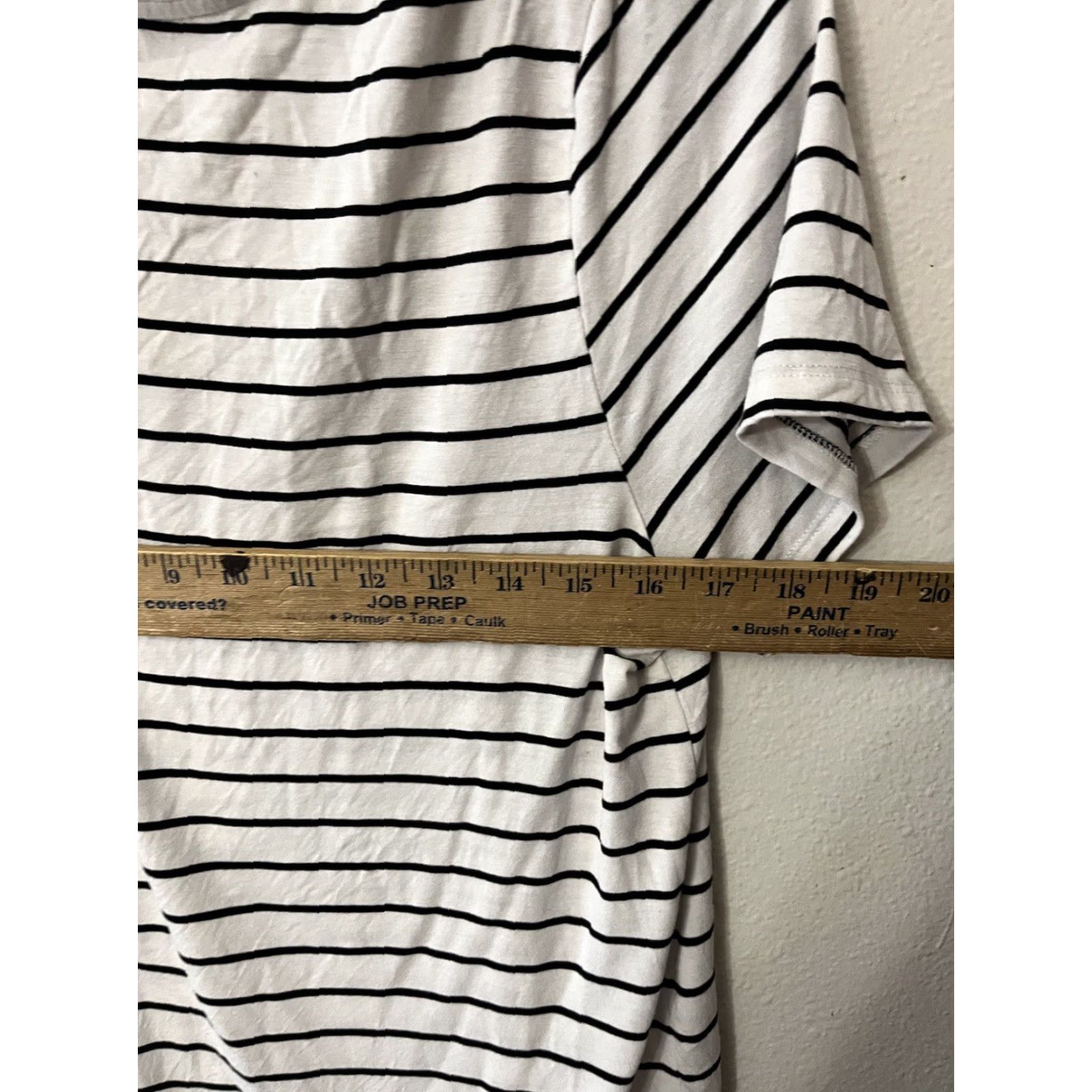 Vintage A New Day T-Shirt Shirt Women L White Striped Round Neck Short Sleeve Casual Easy Care Size L / US 10 / IT 46 - 4 Thumbnail