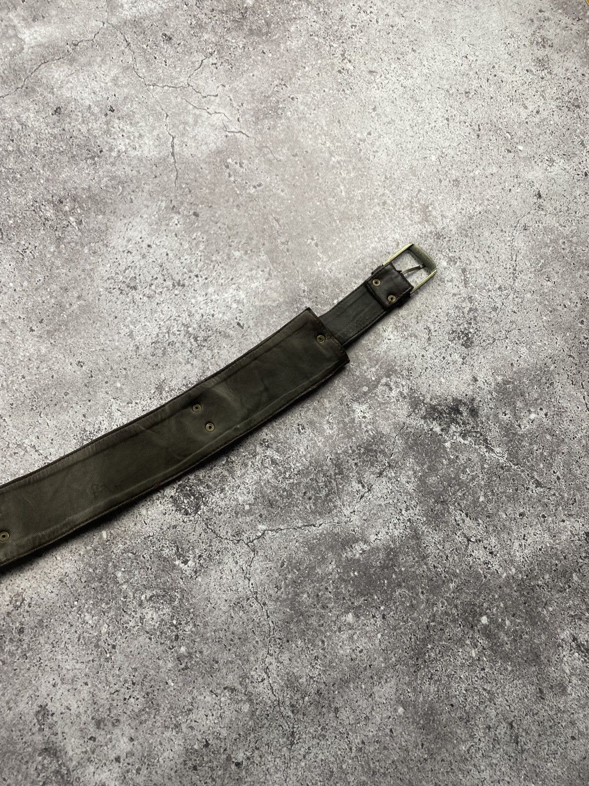 Japanese Brand × Vintage Avant garde cowboy leather Y2K brown belt Japanese style Size ONE SIZE - 11 Thumbnail