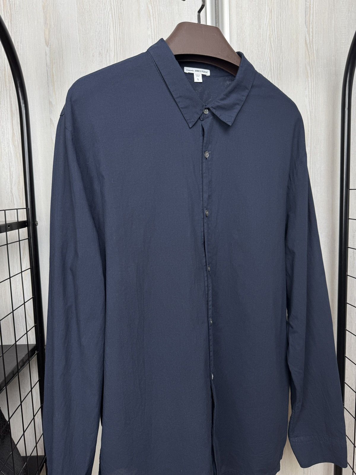 James Perse Standard James Perse solid navy blue vintage rare ls shirt Size US XXL / EU 58 / 5 - 4 Thumbnail
