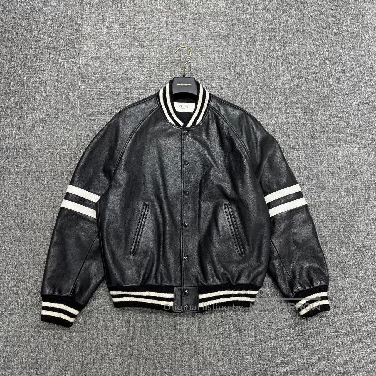 Celine celine striped leather bomber jacket size 46. Size US L / EU 52-54 / 3 - 1 Thumbnail