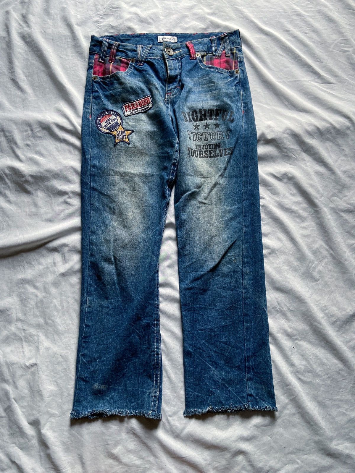 Japanese Brand JAPANESE COLZA Y2K DENIM PANTS Size US 32 / EU 48 - 1 Thumbnail