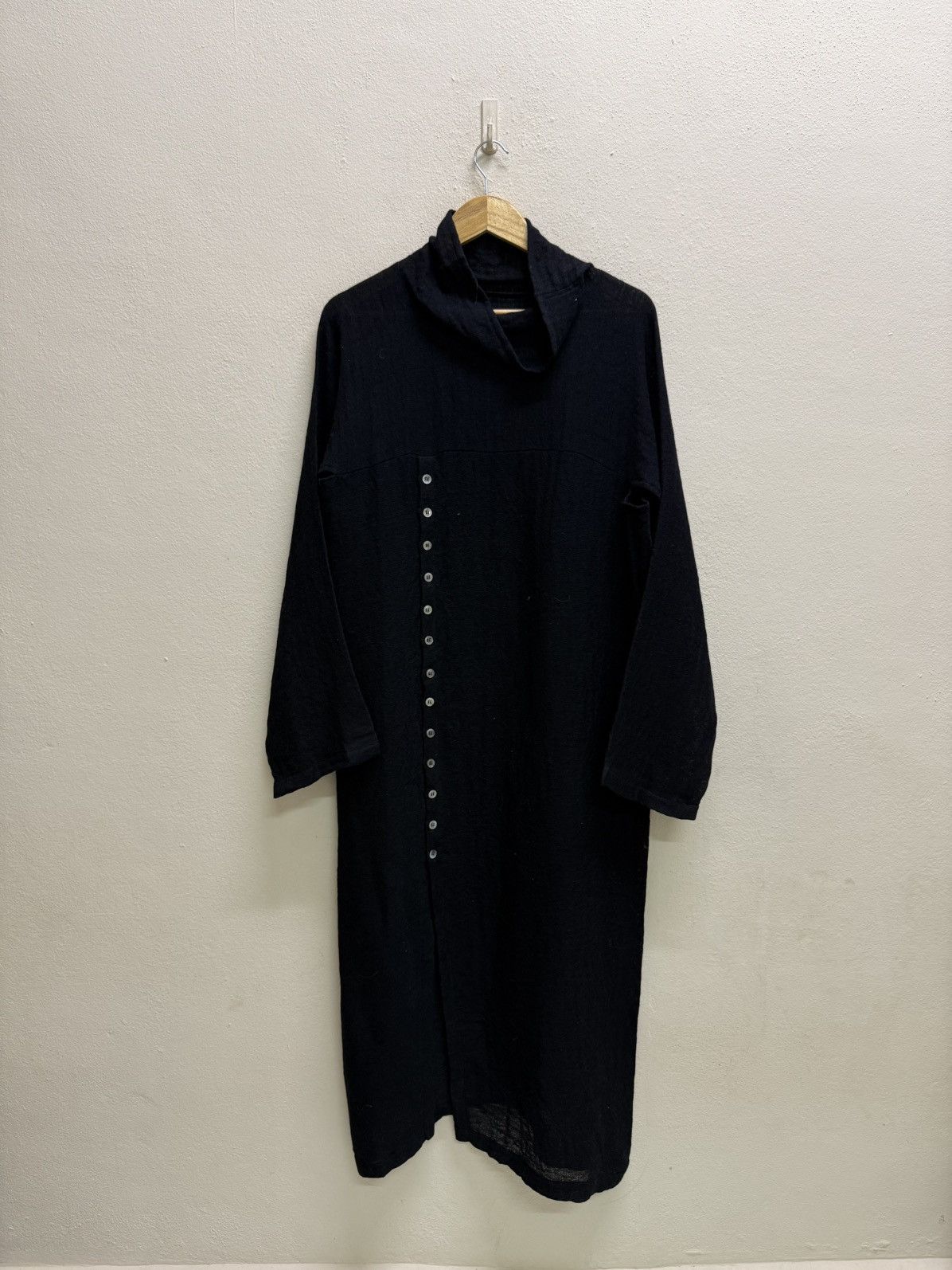 Yohji Yamamoto Y’s Yohji yamamoto Linen Wool Button Up Front Dress Size L / US 10 / IT 46 - 14 Thumbnail