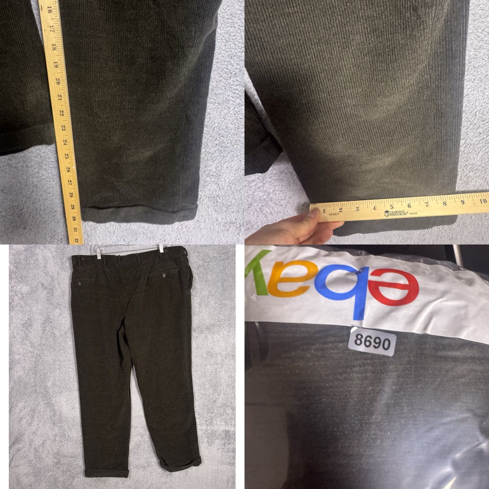 Vintage Samuelsohn Pants Mens 40x30 Corduroy Trousers Flat Front Green Dress Pants Mens Regular Straight Front Size US 40 / EU 56 - 8 Thumbnail