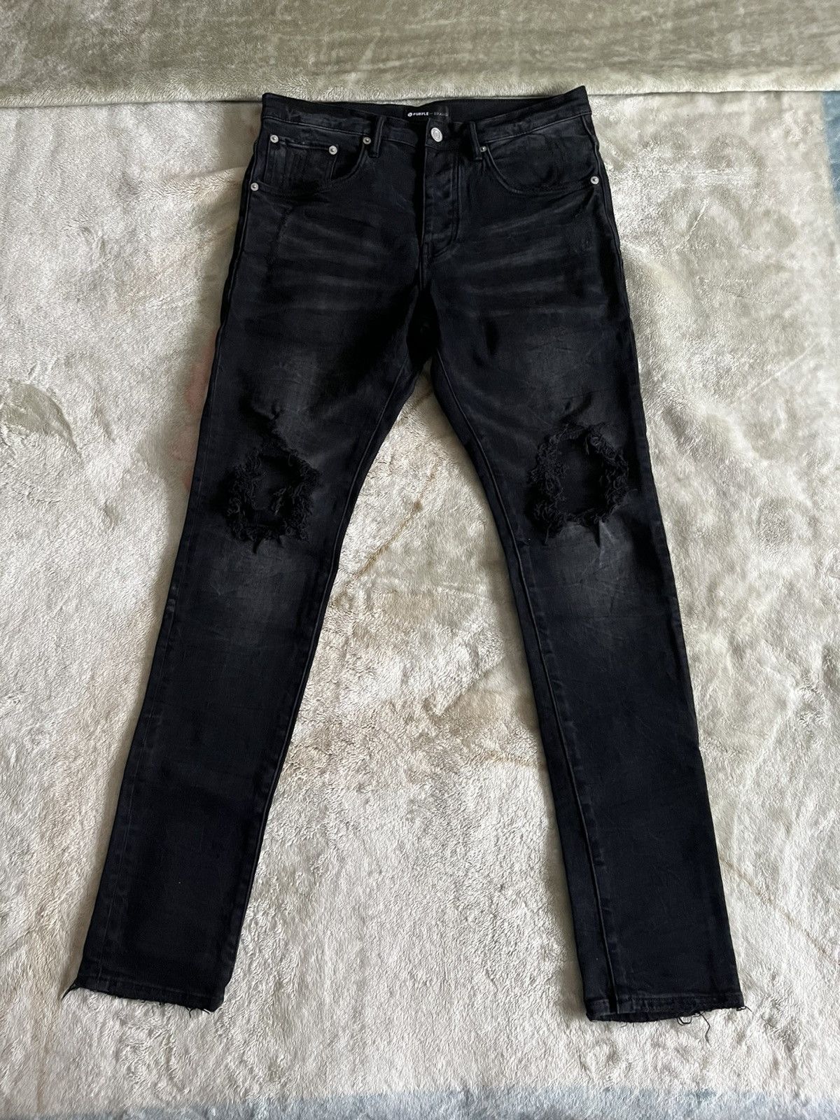 Purple Brand Purple Brand Black Denim Jeans Size US 31 - 1 Thumbnail