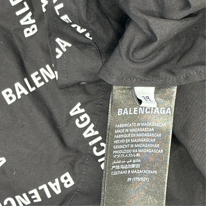 Balenciaga Balenciaga Logo Print Long Sleeve Shirt Black 0079-2507 Size US M / EU 48-50 / 2 - 2 Thumbnail