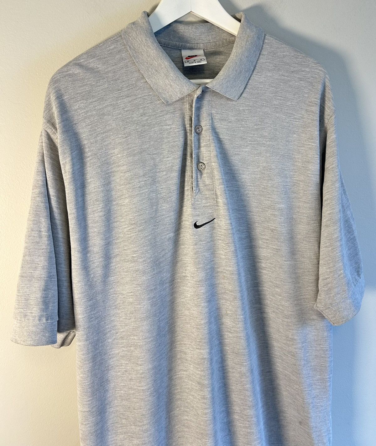 Nike Vintage Y2K 90s Nike Center Swoosh Polo Shirt Men's M Gray Size US M / EU 48-50 / 2 - 7 Thumbnail