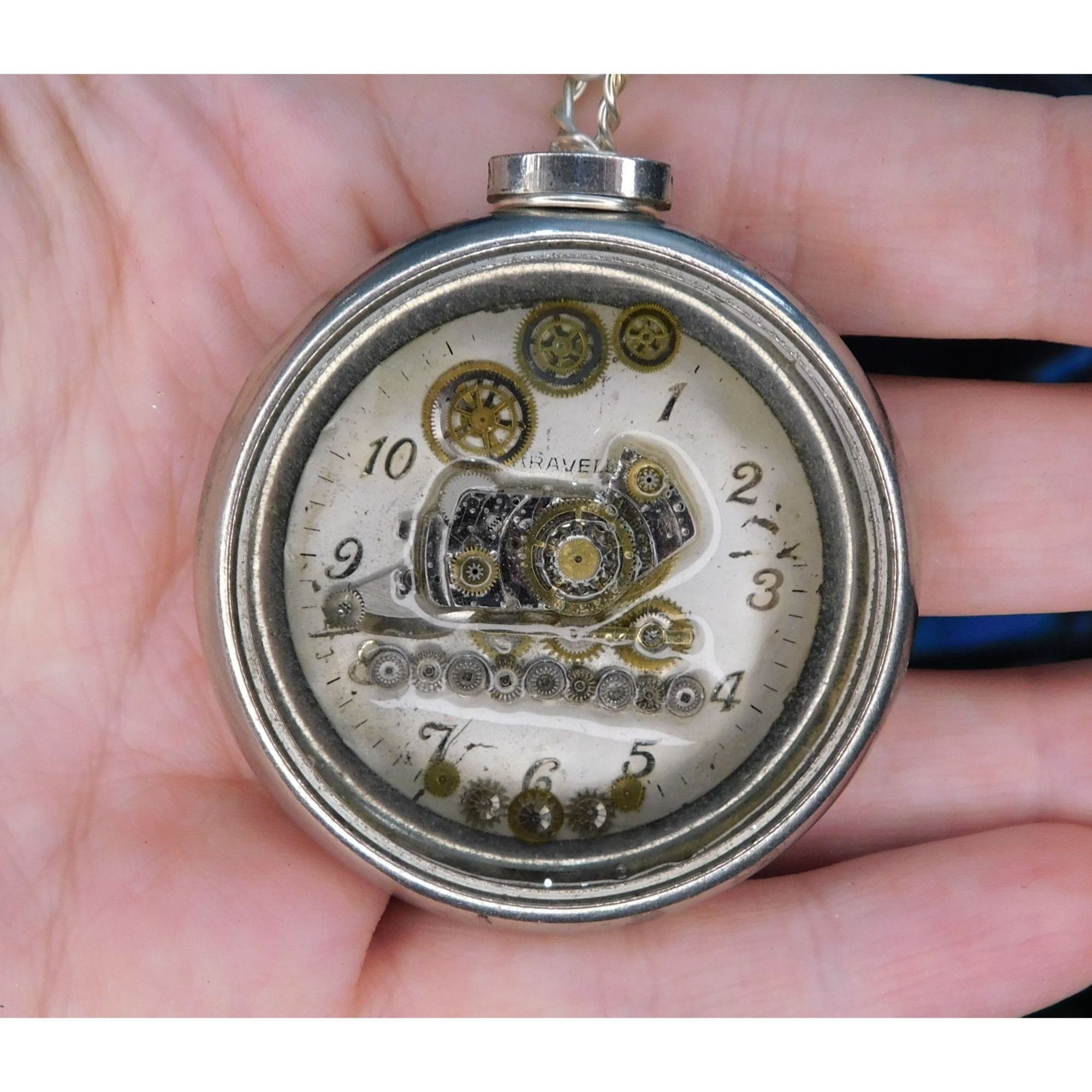Handmade Handmade Upcycled Steampunk Train Watch Necklace Size ONE SIZE - 3 Thumbnail