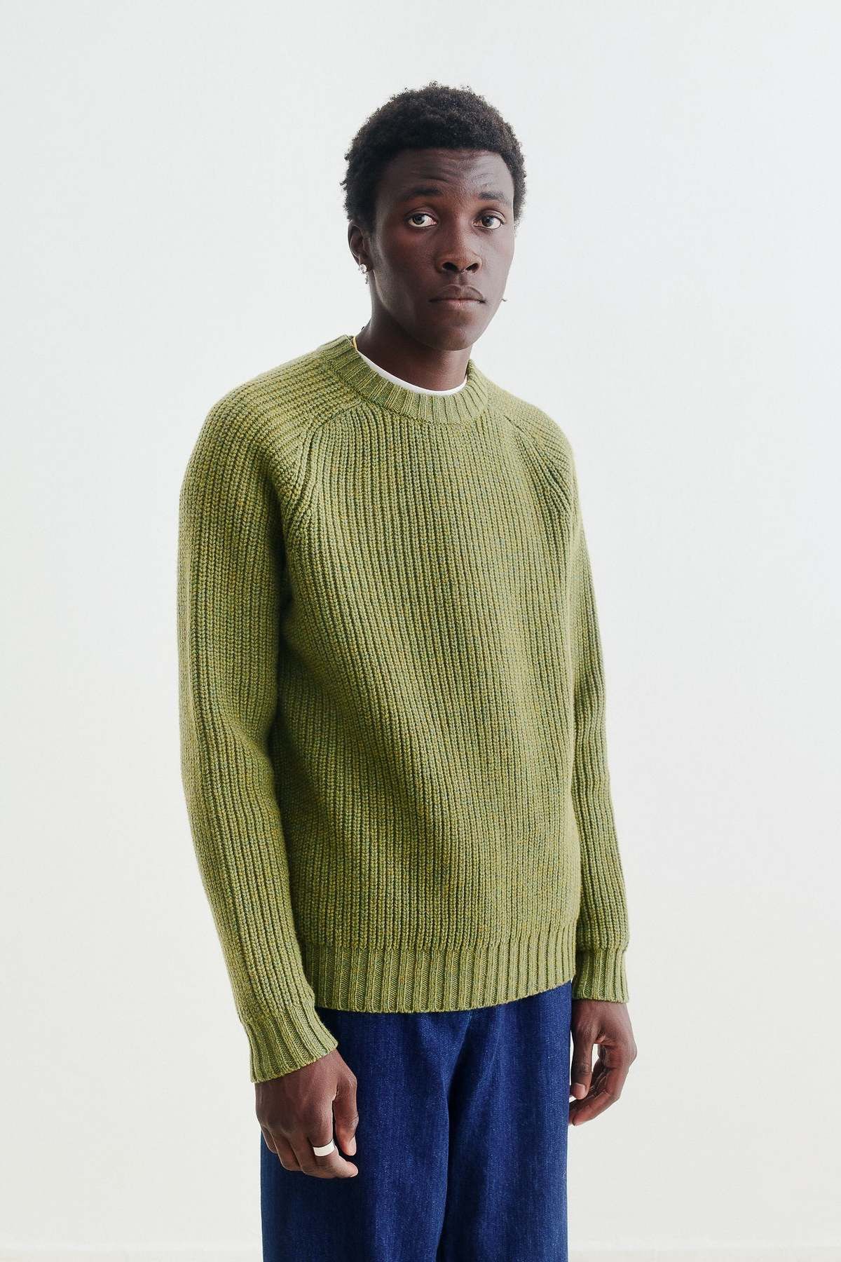 A Kind Of Guise 💚 AW22 A Kind Of Guise Badger Knit Sweater Thyme Melange Size US M / EU 48-50 / 2 - 8 Thumbnail