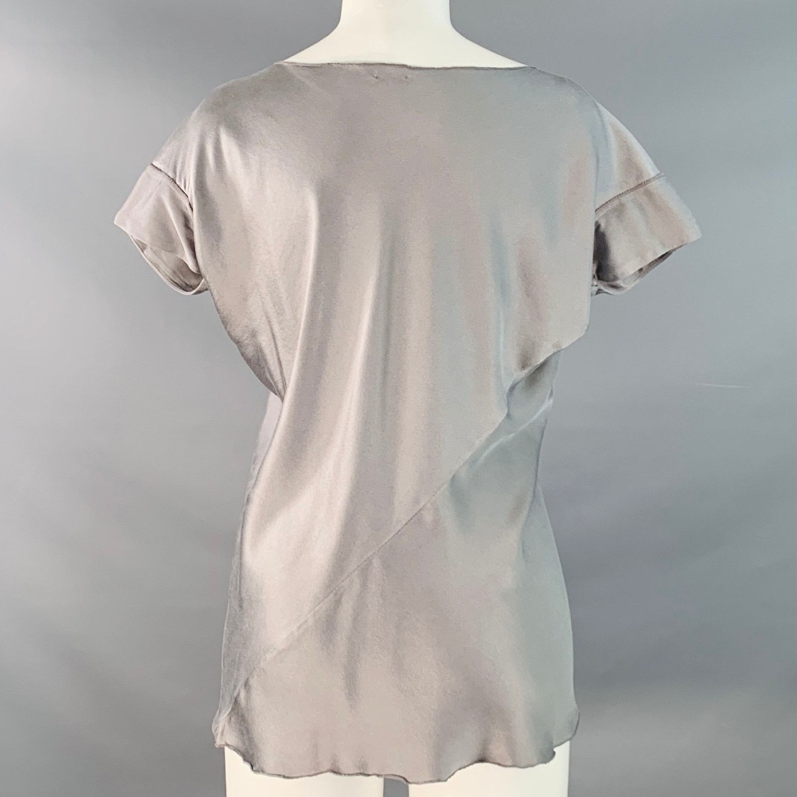 Other JES WADE Silver Satin Sequined Beaded Scoop Neck Casual Top Size S / US 4 / IT 40 - 4 Thumbnail
