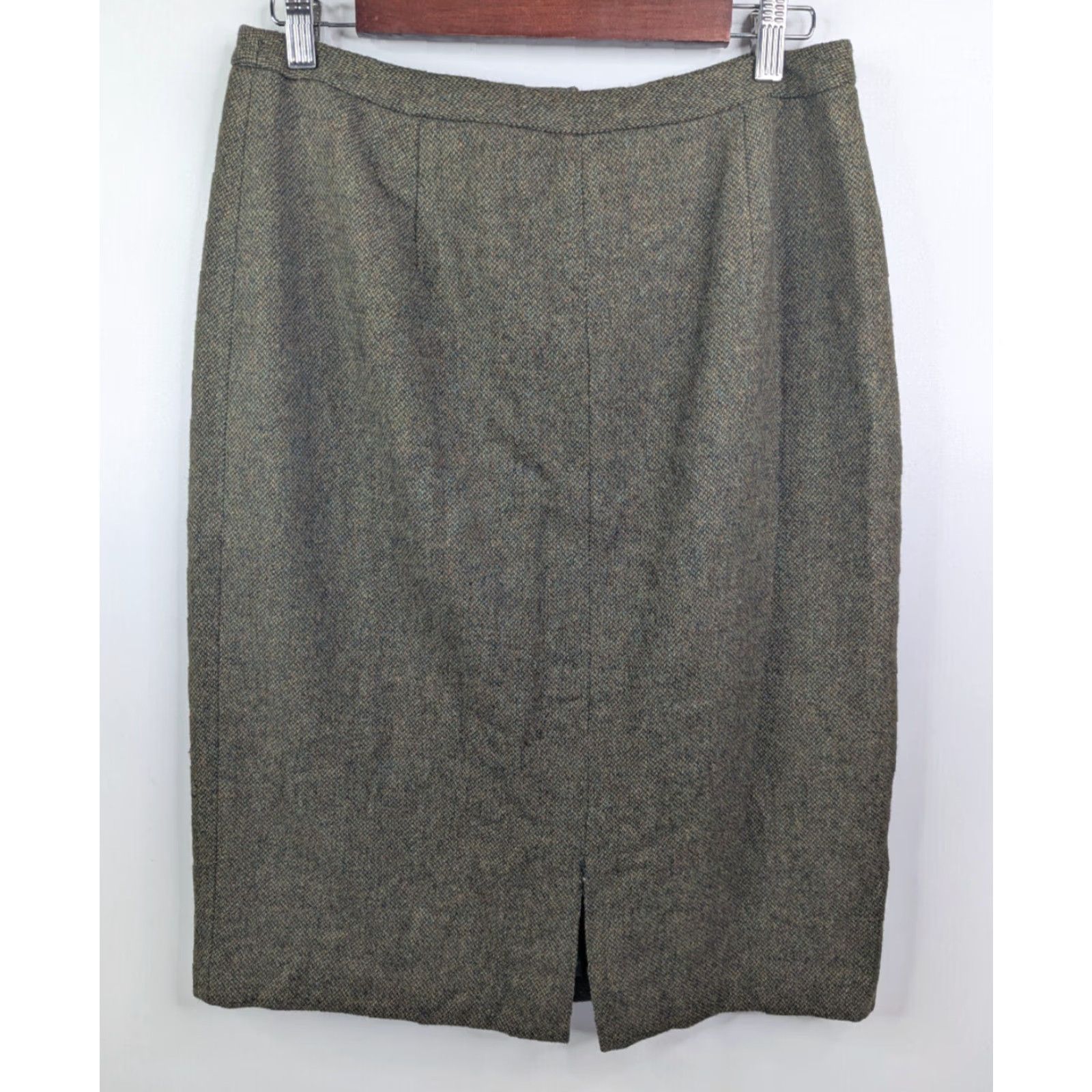 Ralph Lauren Lauren Ralph Lauren Skirt Wool Lined Pencil Midi 14P Petite Olive Brown Green Women? Size 36" / US 14 / IT 50 - 4 Thumbnail
