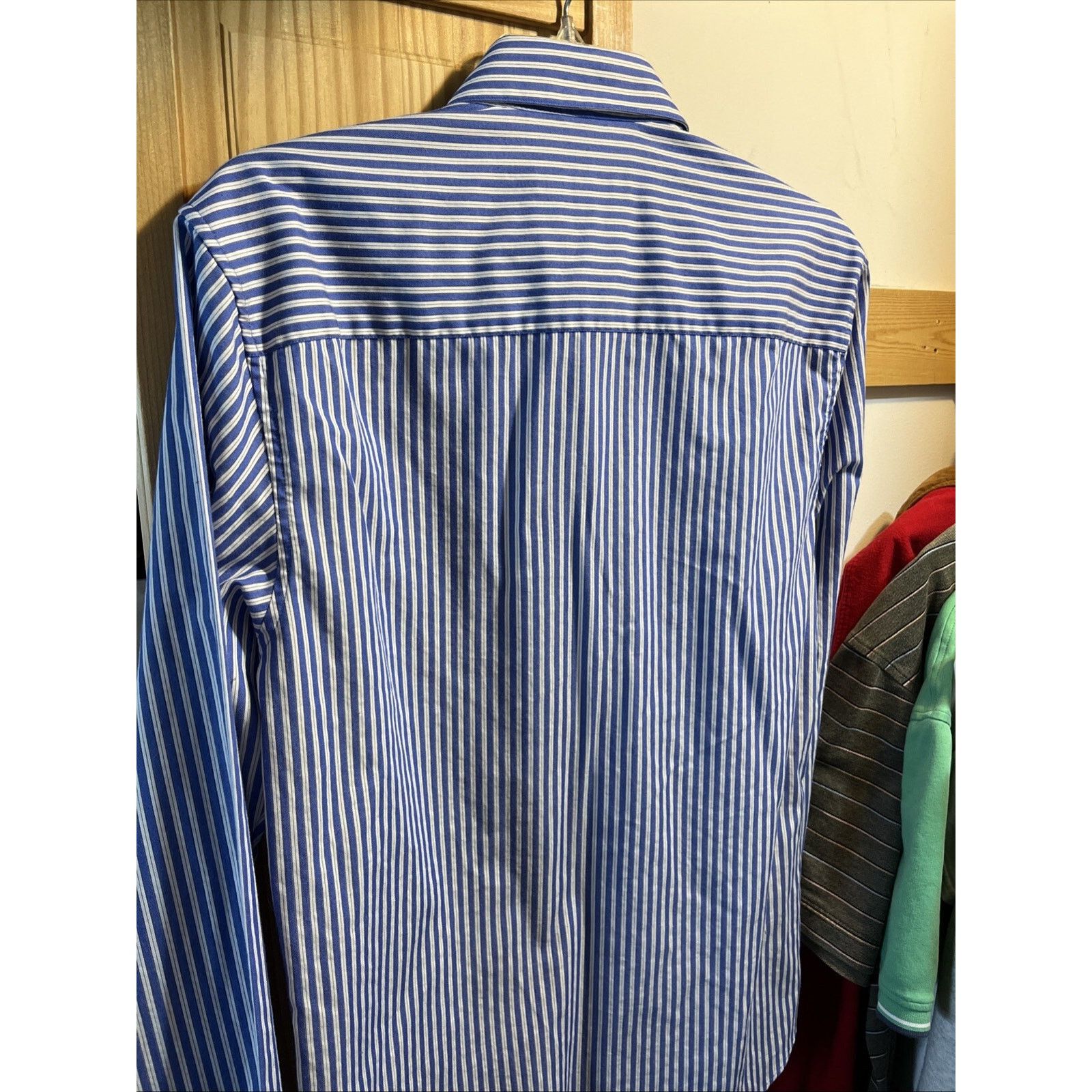 Kenneth Cole Kenneth Cole Reaction Shirt Mens 15.5 34/35 Slim Blue Stripe Size US M / EU 48-50 / 2 - 9 Thumbnail