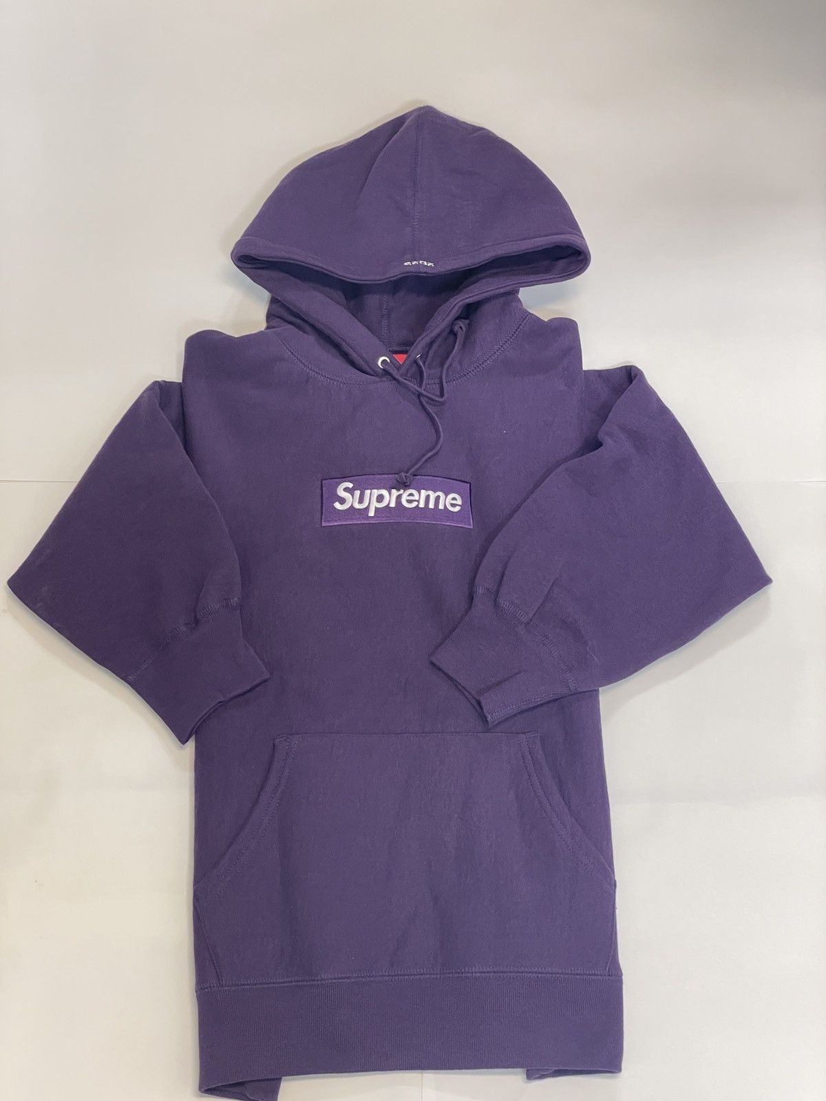 Image of Supreme Hoodie Box Logo in Purple, Men's (Size Small)