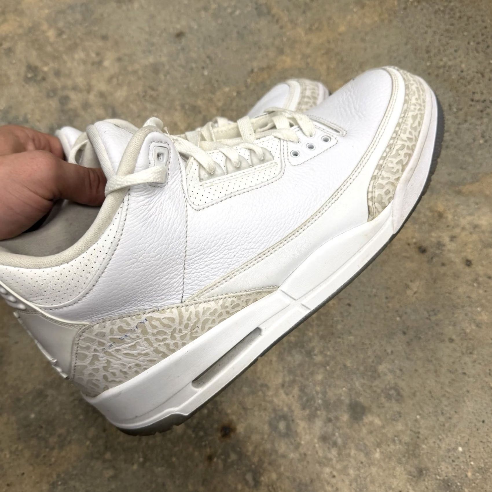 Jordan Brand Air Jordan 3 Retro 2025 Pure Money Sneaker Mens Size 12 White Leather CT8532-111 Size US 11 / EU 44 - 5 Thumbnail