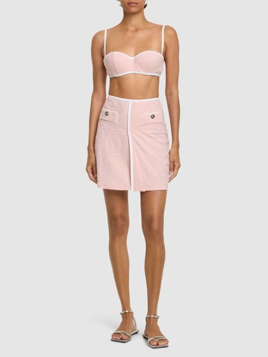 Versace o1y0226 Mini Skirt in Light Pink/White Size 32" / US 10 / IT 46 - 5 Thumbnail