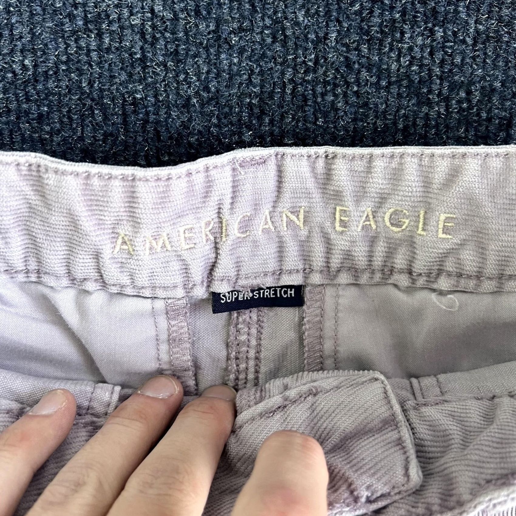 Vintage VINTAGE? NO -> American Eagle Skirt Womens Medium Purple Corduroy Mini Super Stretch Casual Size 32" / US 10 / IT 46 - 2 Thumbnail