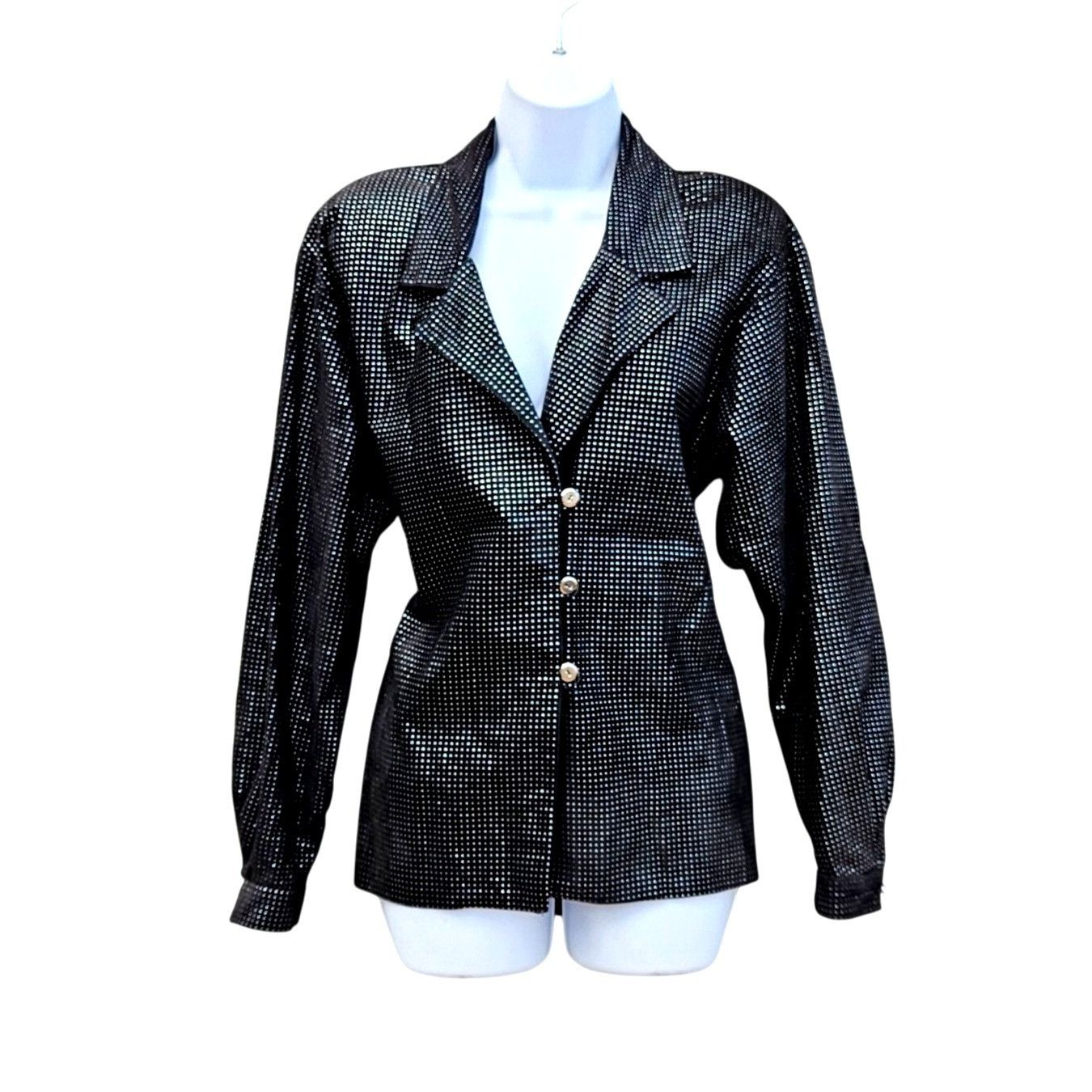 Other Volup Vintage Lillie Rubin Adri New York Black Suede Silver Size L / US 10 / IT 46 - 1 Thumbnail