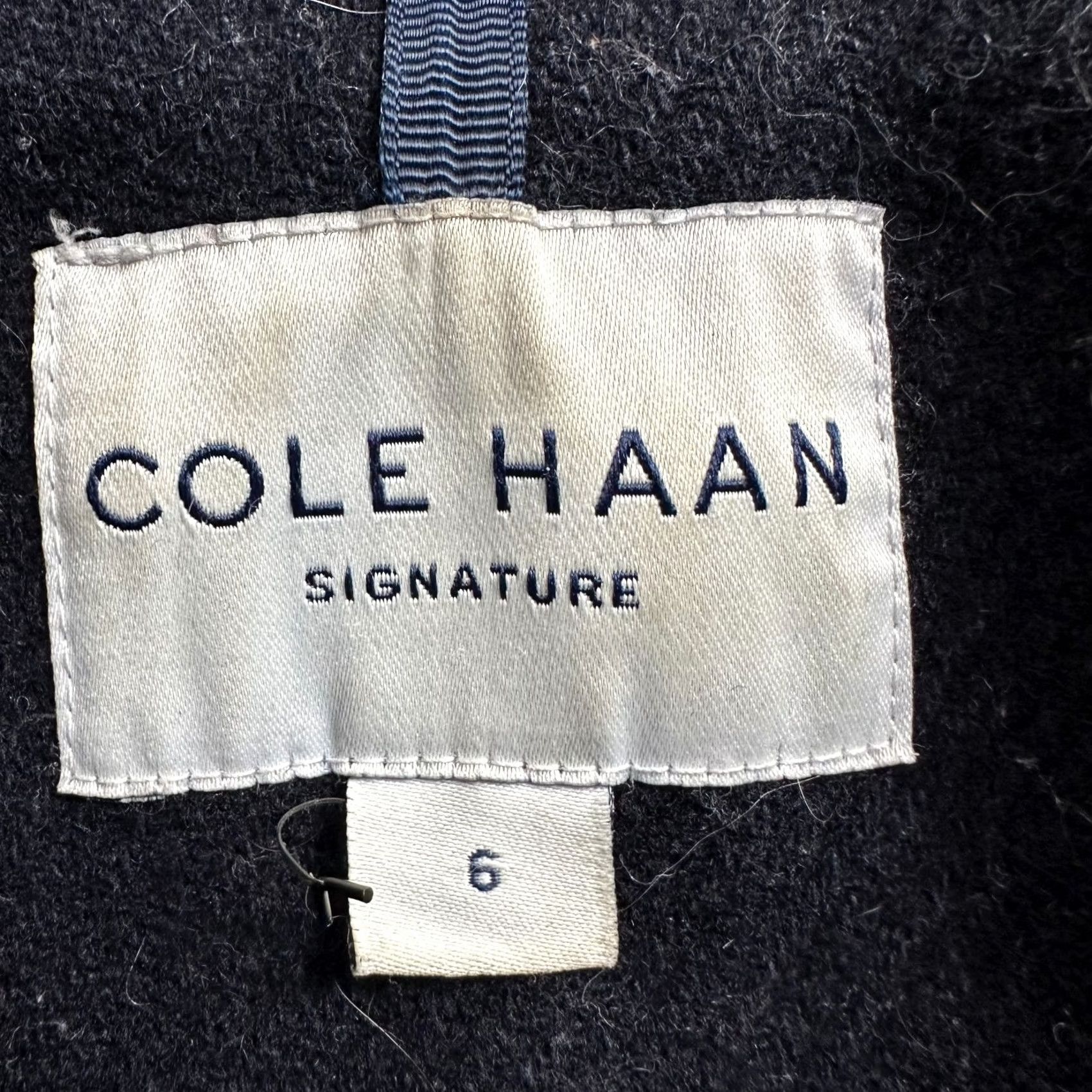 Cole Haan Cole Haan Coat Womens 6 Navy Blue Wool Blend Full Zip Faux Fur Hood Jacket Size M / US 6-8 / IT 42-44 - 4 Thumbnail