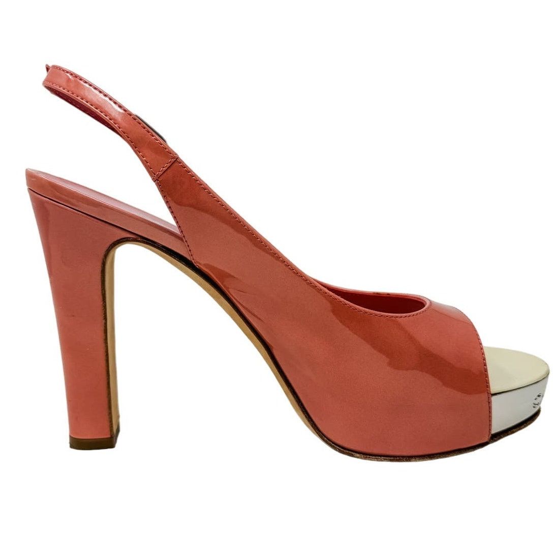 Chanel Chanel Pink Patent Platform Block Heel Sling Backs size 37.5 Size US 7.5 / IT 37.5 - 10 Thumbnail