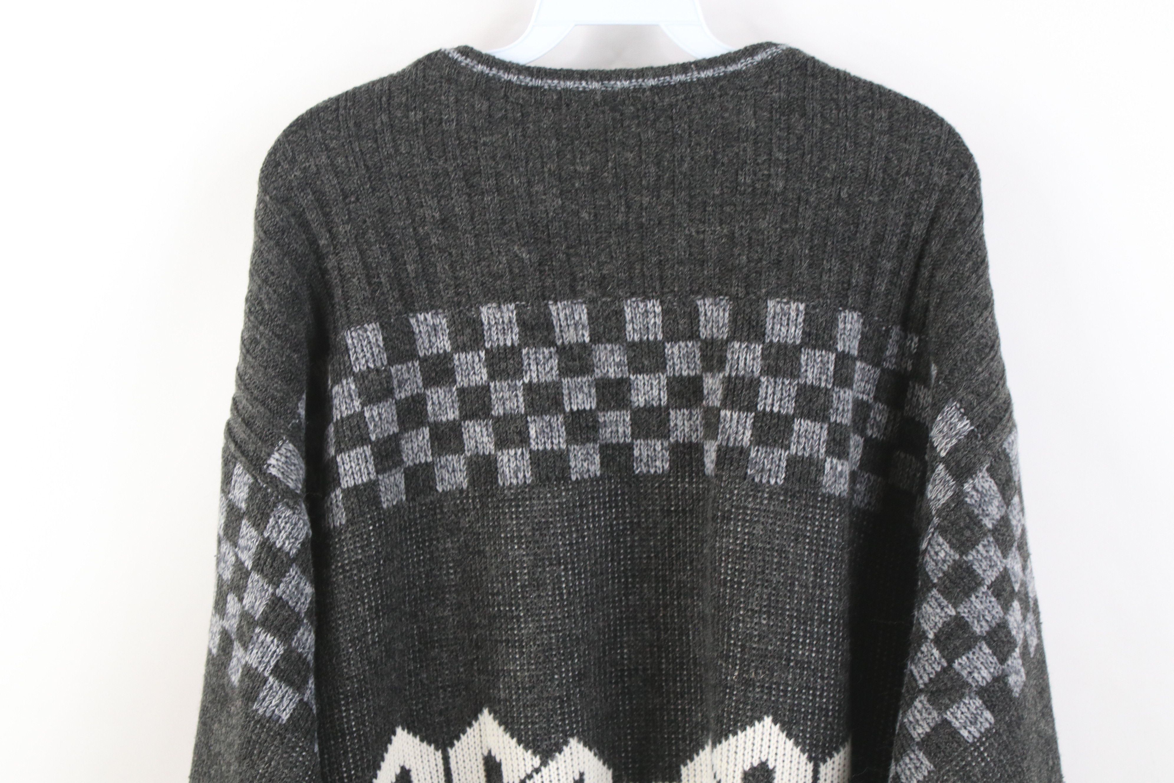 Vintage Vintage 90s Streetwear Ribbed Knit Crewneck Sweater Size US XXL / EU 58 / 5 - 11 Thumbnail