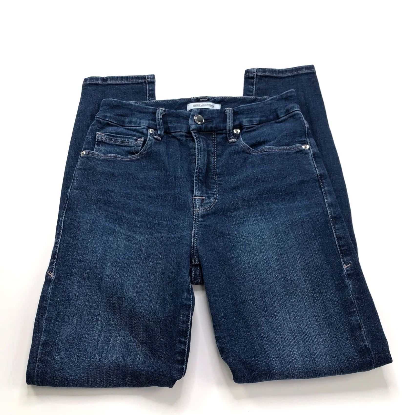 Good American Good American Good Legs Crop Jeans GLC899T Mid Rise 0/25 26L 24W Blue Denim 5-Pocket Womens Mens? Size 25" / US 0 / IT 36 - 2 Thumbnail