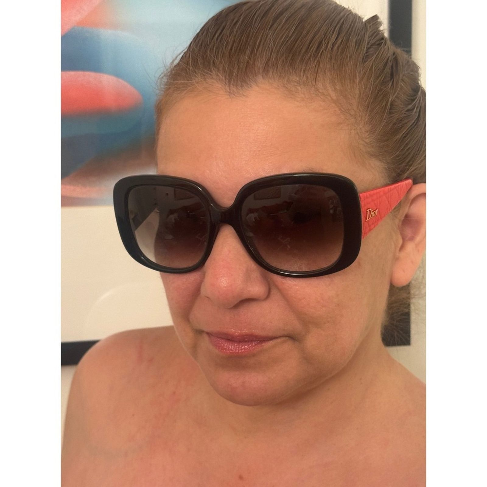 Dior Dior Women's Sunglasses Black Frame Orange Arms Designer Size ONE SIZE - 1 Thumbnail