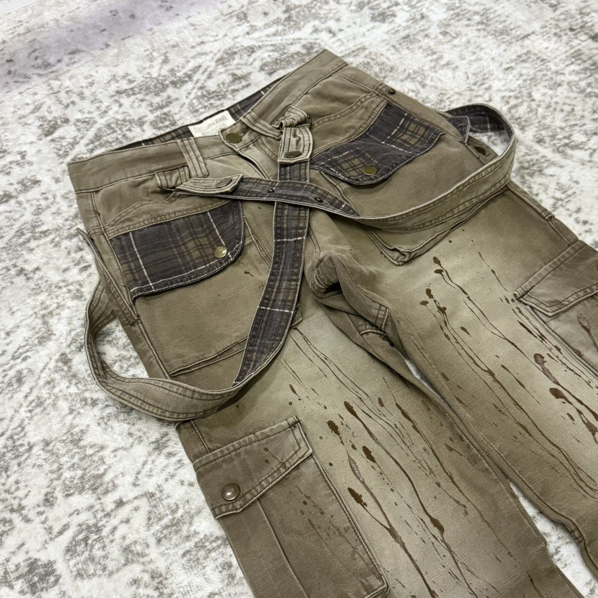 Le Grande Bleu (L.G.B.) Japanese Brand Bondage Double Waist Suspender Cargo Pants Size US 29 - 7 Thumbnail