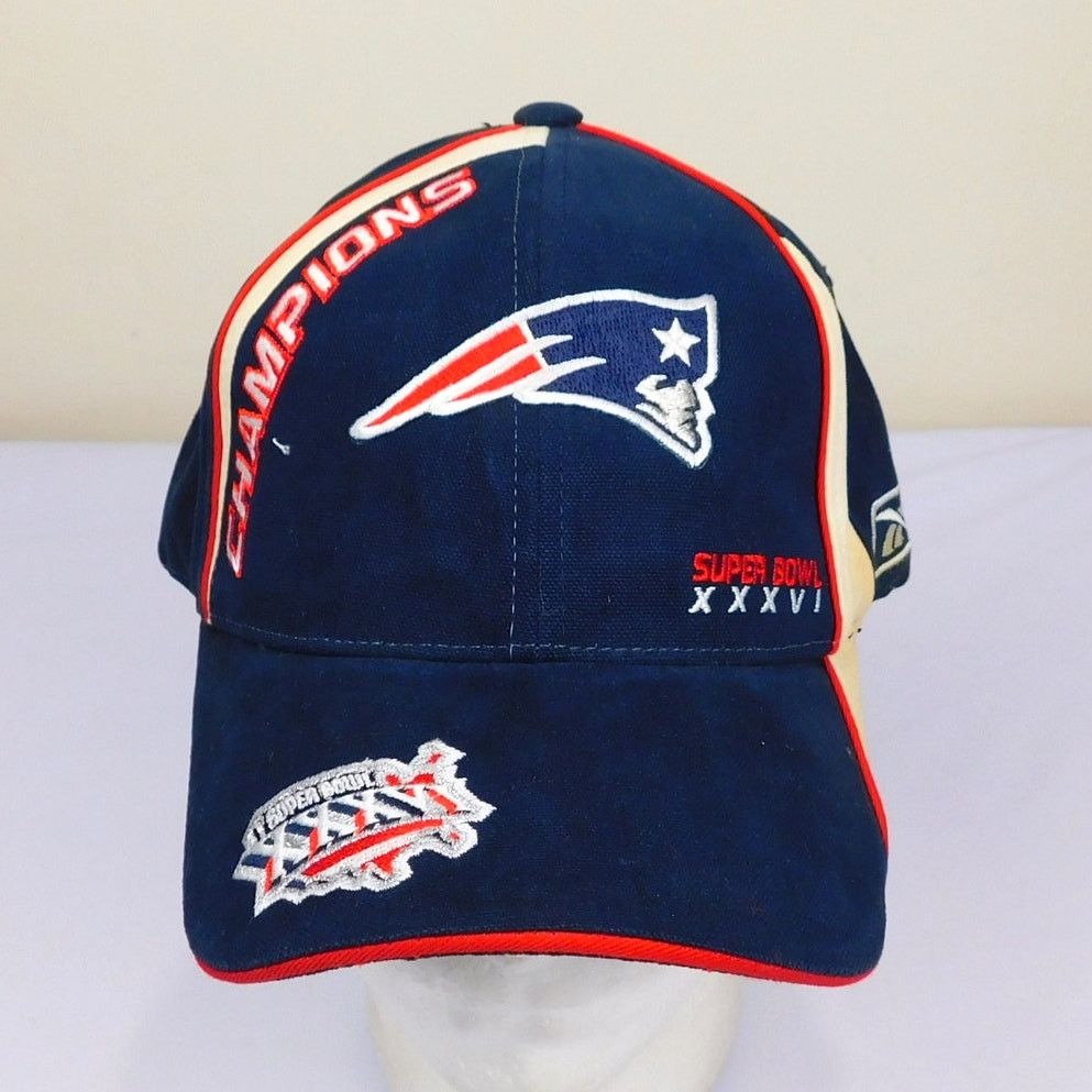 Reebok New England Patriots Super Bowl 36 Champs Hat NWT Vintage Size ONE SIZE - 1 Thumbnail