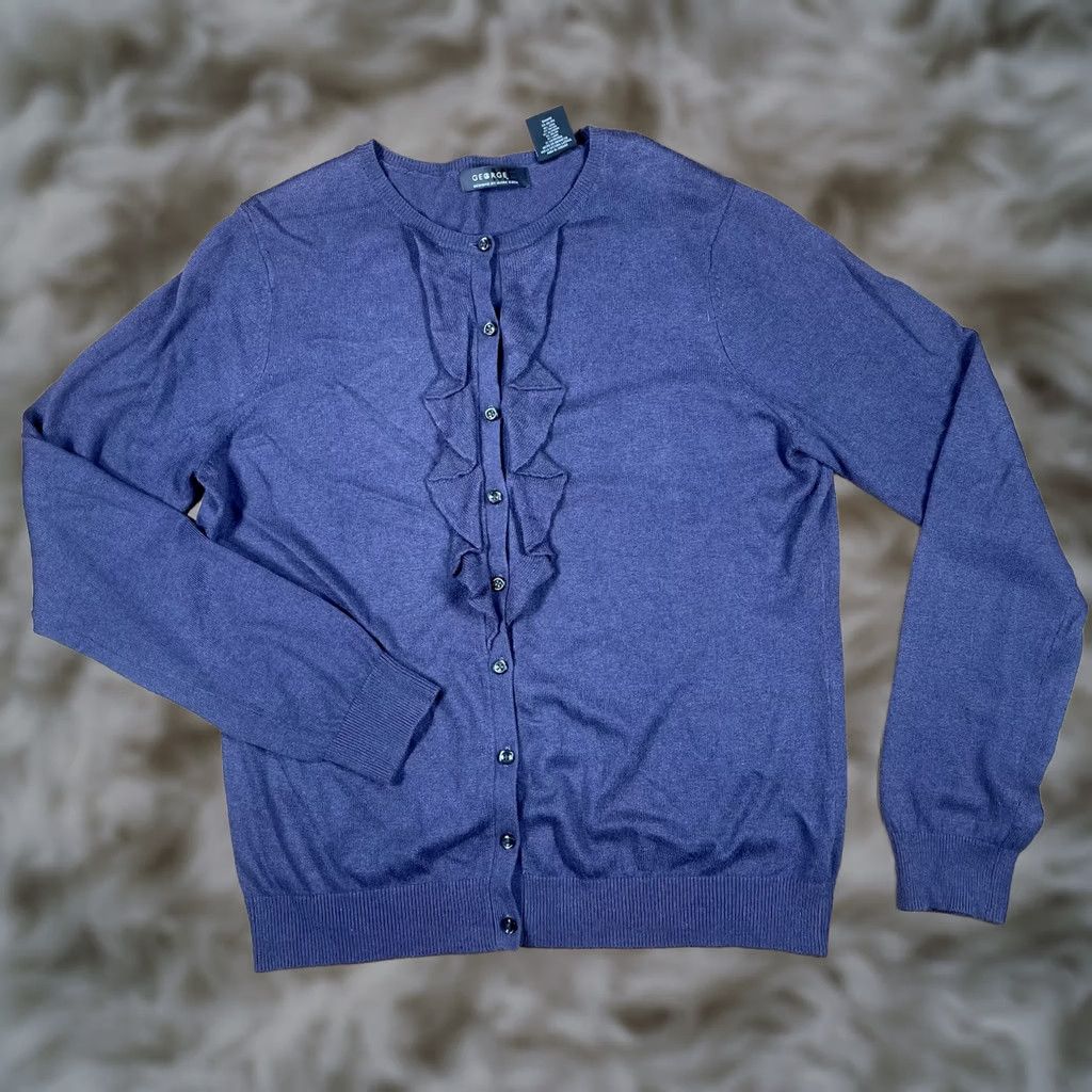 George George Me Sweater Womens XL X-Large Gray Long Sleeve Cardigan Knit Silk Blend Size XL / US 12-14 / IT 48-50 - 1 Thumbnail
