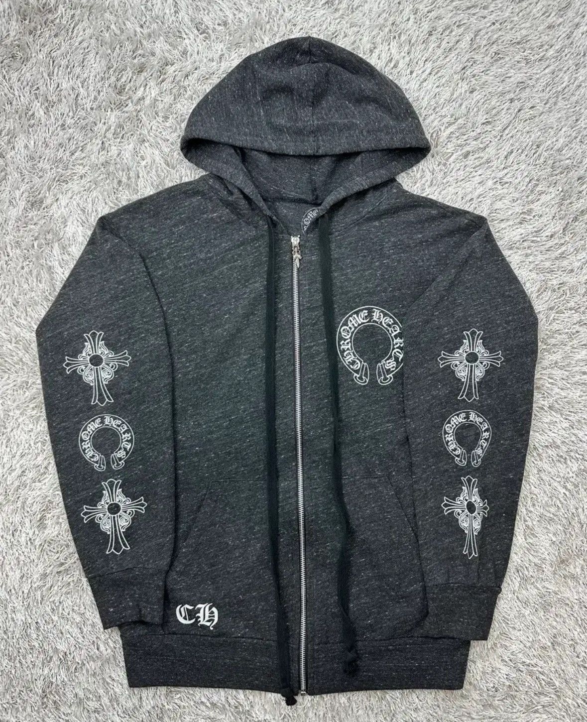 Chrome Hearts Multi Logo Zip-Up Hoodie / Grey Size US L / EU 52-54 / 3 - 2 Thumbnail