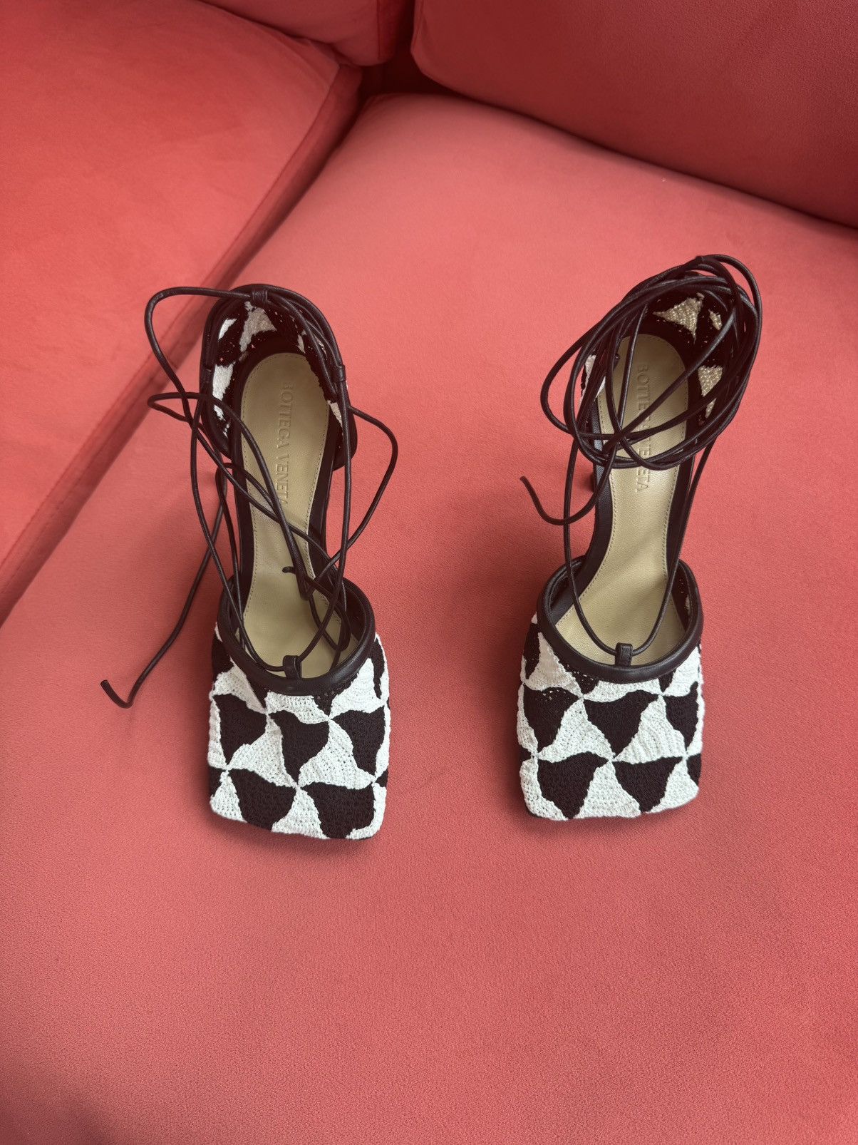 Bottega Veneta Bottega Veneta New Crochet black and white sand, size 36 IT Size US 6 / IT 36 - 9 Thumbnail