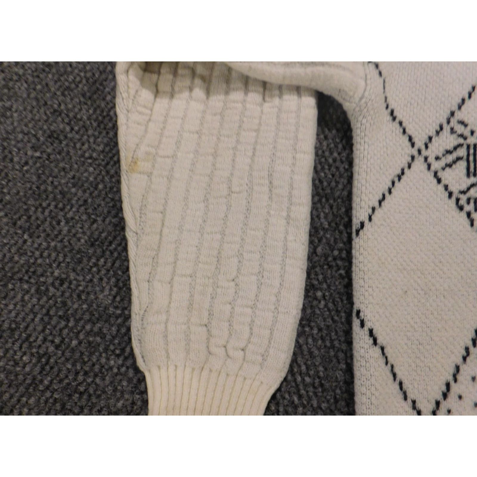 Vintage Adam Sloane Mens Sweater Large Beige Crewneck Pullover Knit" Size US L / EU 52-54 / 3 - 6 Thumbnail