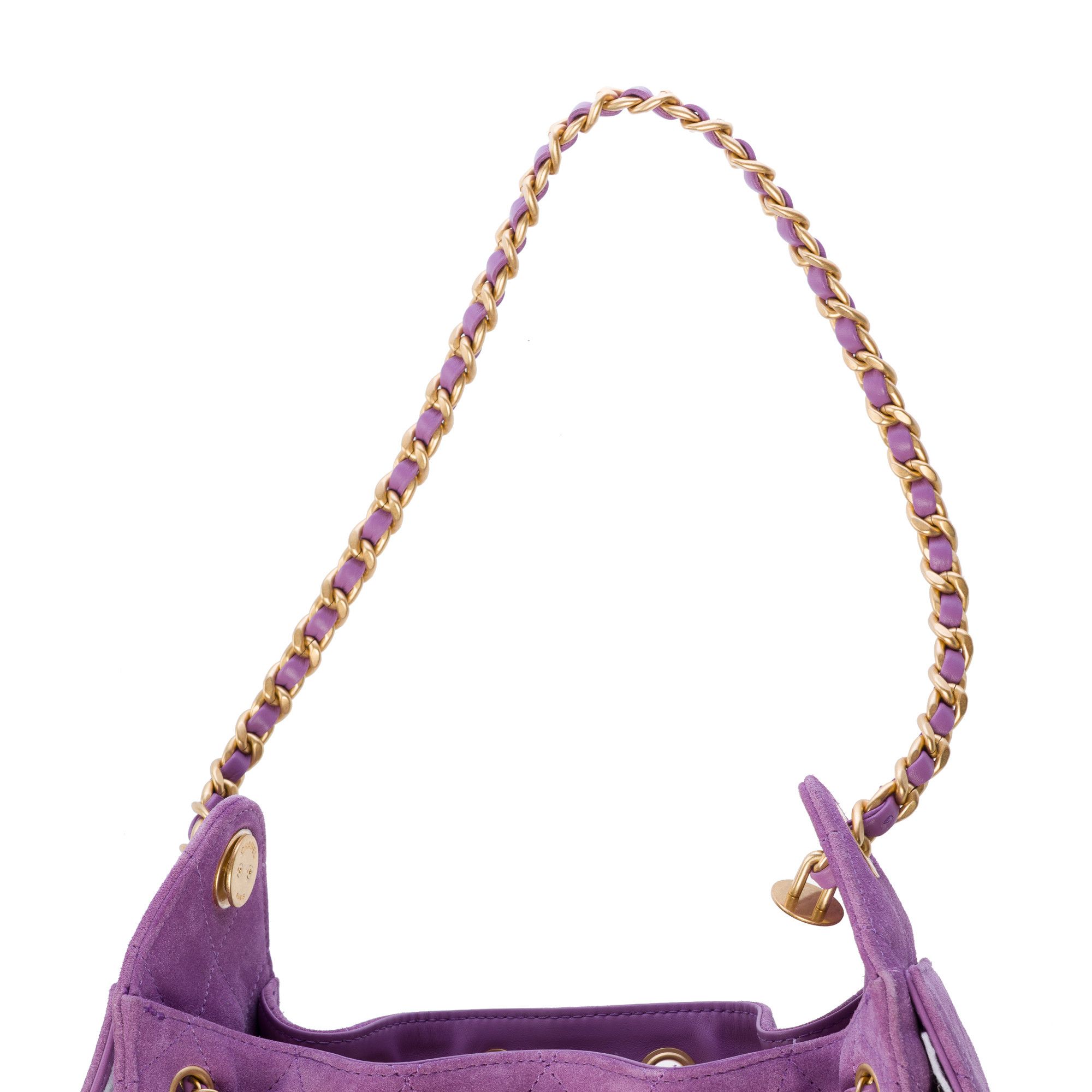 Chanel 25 bag in purple leather