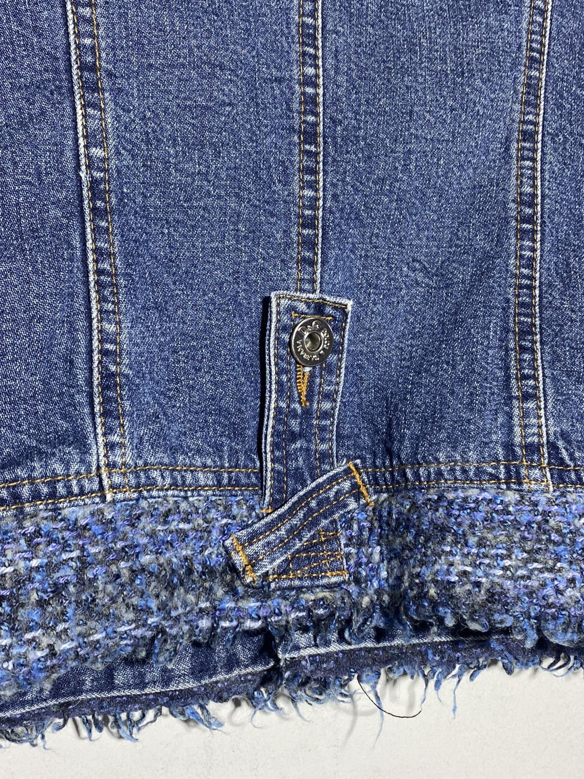 Dolce & Gabbana Dolce & Gabbana Button Down Tweed Detail Denim Jacket Size XS / US 0-2 / IT 36-38 - 15 Thumbnail